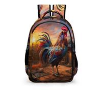 TPISLI Children's Backpack, Schoolbag Gallic Chicken And Animals Large Capacity Students Bookbag Rucksack Knapsack for Boys Girls Teen