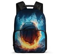 TPISLI Children's Basketball School Backpack Kid for 8-16 Years Old, Schoolbag Students Bookbag Ice And Fire Basketball Rucksack Nylon And Felt Knapsack for Boys Girls Teen