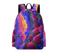 TPISLI Childrens Strawberry Print Backpacks for Boys, Elementary Middle Fruit Patter School Bags for Teens, Girls Casual Bookbags Travel Daypack