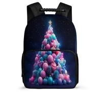 TPISLI Christmas Design Father Christmas Theme Daypack for Children Primary Age 6-11 Bookbag for Boys Girls School Years 1-4, Side Pockets Durable Back to School Gift