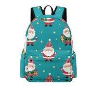TPISLI Christmas Theme Bookbag Boys Ages 8-12 Father Christmas Book Bag Teens 10-14 Year Olds Durable Lightweight 15.6 Inch Laptop Rucksack Secondary School Outdoor Travel