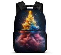 TPISLI Christmas Theme Cloud School Backpack for Students Year 2-5 Colourful Motif Rucksack Ages 6-10 Kids and Teens, Soft Felt Details Padded Back Daily Essentials