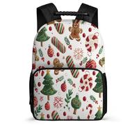 TPISLI Christmas Theme Rucksack for Boys Girls 8-12 Years Christmas Tree Motif Rucksack for Boys Girls Junior School, Sturdy Handle 1680D Fabric Back to School Gift