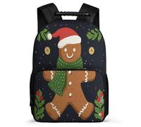TPISLI Christmas Theme School Backpack School Years 1-4 for Boys Ages 6-10 Christmas Tree Pattern Rucksack Kids and Teens, Soft Felt Details Adjustable Straps Daily Essentials