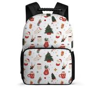 TPISLI Christmas Tree Motif Daypack for Children 6-11 Years Christmas Theme Rucksack for Kids and Teens School Years 1-4, Soft Felt Details Adjustable Straps Birthday Gift
