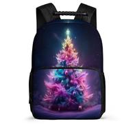 TPISLI Christmas Tree Motif Daypack for Kids and Teens Primary Age 6-11 Christmas Theme Daypack for Students Year 2-5, Adjustable Straps Soft Felt Details Travel Daily Use