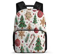 TPISLI Christmas Tree Motif School Bag Primary Classes for Girls Boys Ages 6-10 Christmas Theme Backpack Kids and Teens, Soft Felt Details Sturdy Handle School Travel