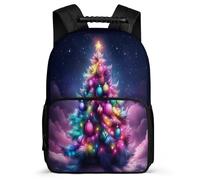 TPISLI Christmas Tree Rucksack for Girls Boys Primary Age 6-11 Christmas Theme Rucksack for Kids and Teens Junior School, 1680D Fabric Soft Felt Details Birthday Gift