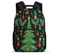 TPISLI Christmas Tree Theme School Backpack for Boys Girls Age 5-10 Christmas Rucksack for Children Primary Classes, Side Pockets 1680D Fabric Travel Daily Use