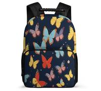 TPISLI Colorful Butterfly Daypack for Children 6-11 Years Butterflies Rucksack for Kids and Teens School Years 1-4, Soft Felt Details Adjustable Straps Birthday Gift