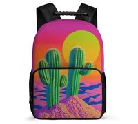 TPISLI Colorful Cactus Backpack for Kids and Teens Primary Classes Plants Pattern School Bag Year 3-6 Kids and Teens, 1680D Fabric Sturdy Handle Outdoor Day Trips