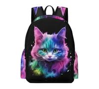 TPISLI Colorful Cat Bookbag Kids Age 10-14 Animal Kitten Book Bag Boys 10-14 Year Olds Modern Durable 14 Inch Laptop Rucksack Secondary School Hiking Travel Daily Carry