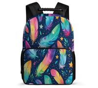 TPISLI Colorful Feather Rucksack for Boys Girls Junior School Colorful Backpack School Years 2-5 Kids and Teens, Lightweight Sturdy Handle Outdoor Day Trips
