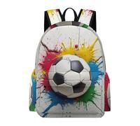 TPISLI Colorful Football School Bag for Boys Girls Year 5-9 Backpack Soccer Rucksack for Study Days, Modern Outdoor Rucksack for Daily Lessons and Weekend Travel