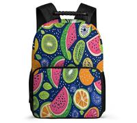 TPISLI Colourful Fruits Backpack for Kids and Teens 7-11 Year Olds Fruit Pattern Daypack for Boys Girls Primary Classes, Adjustable Straps 1680D Fabric Travel Daily Use