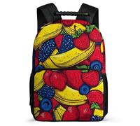 TPISLI Colourful Fruits Backpack for Kids and Teens Age 7-12 Fruit Pattern School Bag for Boys Girls Junior School, Sturdy Handle Soft Felt Details Outdoor Day Trips