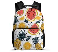 TPISLI Colourful Fruits Bookbag for Kids Primary Age 6-11 Fruit Pattern Rucksack for Kids and Teens School Years 1-4, Adjustable Straps Padded Back Birthday Gift