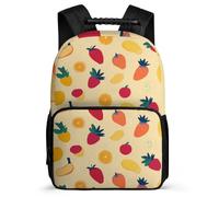 TPISLI Colourful Fruits Daypack for Girls Primary School, Fruit Pattern Backpack 6-11 Years, Durable School Bag, Soft Felt Details, Short Trips, Everyday Use