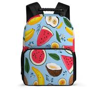 TPISLI Colourful Fruits Daypack for Girls Primary School, Fruit Pattern Backpack 6-11 Years, Durable School Bag, Soft Felt Details, Short Trips, Everyday Use