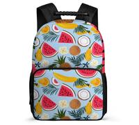 TPISLI Colourful Fruits Design Rucksack for Children 8-12 Years, Fruit Pattern Bookbag for Girls Boys, Durable Backpack, Side Pockets, Padded Back, Travel Daily Use