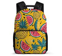 TPISLI Colourful Fruits Illustration School Bag Primary Classes for Children School Years 2-5 Fruit Pattern Rucksack Girls Boys, Sturdy Handle Lightweight Daily Essentials