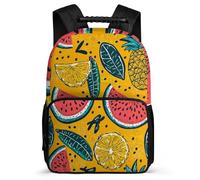 TPISLI Colourful Fruits Motif Bookbag for Kids and Teens Ages 6-10 Fruit Pattern School Bag for Kids and Teens Primary School, Durable Adjustable Straps Birthday Gift
