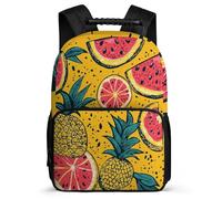TPISLI Colourful Fruits Motif Rucksack for Kids and Teens 7-11 Year Olds Fruit Pattern Bookbag for Kids and Teens Primary School, Sturdy Handle Lightweight Short Trips