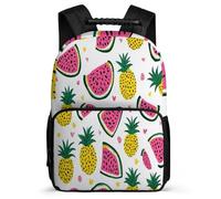 TPISLI Colourful Fruits Pattern Backpack Primary Classes for Boys Girls Age 7-12 Fruit Pattern Backpack Kids and Teens, Sturdy Handle Adjustable Straps Back to School Gift