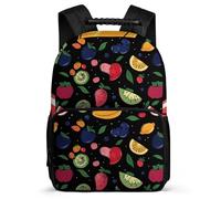 TPISLI Colourful Fruits Print Backpack Year 3-6 for Kids and Teens 8-12 Years Fruit Pattern School Bag Kids and Teens, Adjustable Straps 1680D Fabric Travel Daily Use