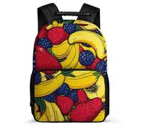 TPISLI Colourful Fruits Print School Backpack for Girls 7-11 Year Olds Fruit Pattern Rucksack for Girls Primary Classes, Side Pockets Adjustable Straps Daily Essentials