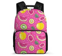 TPISLI Colourful Fruits Rucksack for Boys Girls Ages 6-10, Fruit Pattern Bookbag for Children, Durable Backpack, Side Pockets, Padded Back, Travel Daily Use