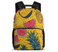 TPISLI Colourful Fruits School Backpack for Girls Boys Primary Classes Fruit Design School Bag 6-11 Years Boys, Padded Back Soft Felt Details Outdoor Day Trips