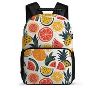 TPISLI Colourful Fruits School Backpack Year 2-5 for Boys Girls School Years 2-5 Fruit Pattern Backpack Children, Padded Back Adjustable Straps Daily Essentials
