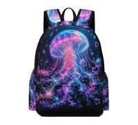 TPISLI Colourful Jellyfish Backpack Children Year 5 Sea Creature School Bag Teens Year 7 Modern Trendy 16.5 Inch Laptop Rucksack School Years 7-10 Travel Use Outdoor Gift