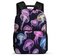 TPISLI Colourful Jellyfish School Backpack for Students Junior School Marine Life Daypack 7-11 Year Olds Boys Girls, Soft Felt Details Durable Travel Daily Use
