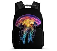 TPISLI Colourful Jellyfish School Bag for Kids and Teens Primary Classes Marine Life School Bag Age 7-12 Kids and Teens, Soft Felt Details Lightweight Short Trips