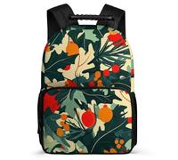 TPISLI Colourful Leaves Backpack for Boys 8-12 Years, Plant Print School Bag for Children, Lightweight Rucksack, 1680D Fabric, Primary Classes, Daily Essentials