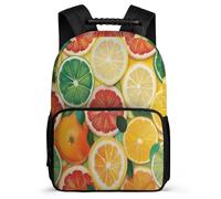 TPISLI Colourful Lemon Bookbag for Kids and Teens 7-11 Year Olds Fruit Print School Bag for Kids Junior School, 1680D Fabric Soft Felt Details Daily Essentials
