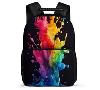 TPISLI Colourful Motif School Bag Primary Classes for Kids and Teens 6-11 Years Art Style Backpack Girls Boys, 1680D Fabric Padded Back Outdoor Day Trips