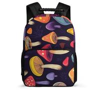 TPISLI Colourful Mushroom Rucksack for Kids 6-11 Years, Plant Theme Bookbag for Students, Durable Backpack, 1680D Fabric, Primary Classes, Daily Essentials