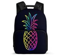 TPISLI Colourful Pineapple School Backpack for Kids and Teens Age 7-12 Fruit Print Backpack for Students Primary Classes, Side Pockets Adjustable Straps Travel Daily Use