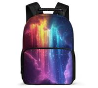 TPISLI Colourful Starry Sky Backpack for Girls Boys for 5 to 10 Years, Rainbow School Bag Students, Lightweight Rucksack, Side Pockets, Padded Back, Travel Daily Use