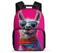 TPISLI Cool Alpaca Rucksack for Boys 7-11 Year Olds, Animal Llama Bookbag for Students, Durable Backpack, Side Pockets, Padded Back, Travel Daily Use