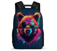 TPISLI Cool Bear Daypack for Students Age 5-10 Animal Bear Daypack for Children Primary Classes, Sturdy Handle Soft Felt Details Back to School Gift