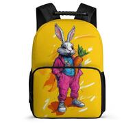 TPISLI Cool Bunny Design Rucksack for Kids and Teens 8-12 Years Rabbit School Bag for Boys Girls Primary School, Soft Felt Details Sturdy Handle Short Trips