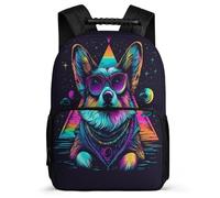 TPISLI Cool Corgi Dog Pattern School Bag Primary School for Girls Boys Age 5-10 Funny Puppy Bookbag Kids and Teens, Lightweight Adjustable Straps Outdoor Day Trips