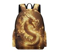 TPISLI Cool Dragon Motif Daypack Students Ages 12-16 Chinese Style School Backpack Boys Year 10 Trendy Modern 15.6 Inch Laptop Rucksack Secondary School Hiking Travel