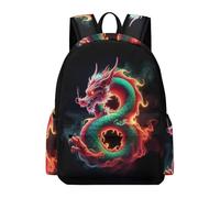TPISLI Cool Dragon Print Backpack Girls 10 Year Olds Chinese Style School Bag Boys Age 16 Durable Cool Hiking Bookbag Daily Use Secondary School Outdoor Travel Daily Carry