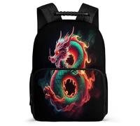 TPISLI Cool Dragon Print School Backpack for Kids and Teens Primary Classes Chinese Style Backpack Age 7-12 Children, Padded Back Sturdy Handle Daily Essentials
