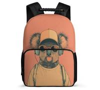 TPISLI Cool Koala Pattern School Backpack 8-12 Years for Children, Animal Theme Daypack for Children, Lightweight Bag, 1680D Fabric, Primary Classes, Daily Essentials